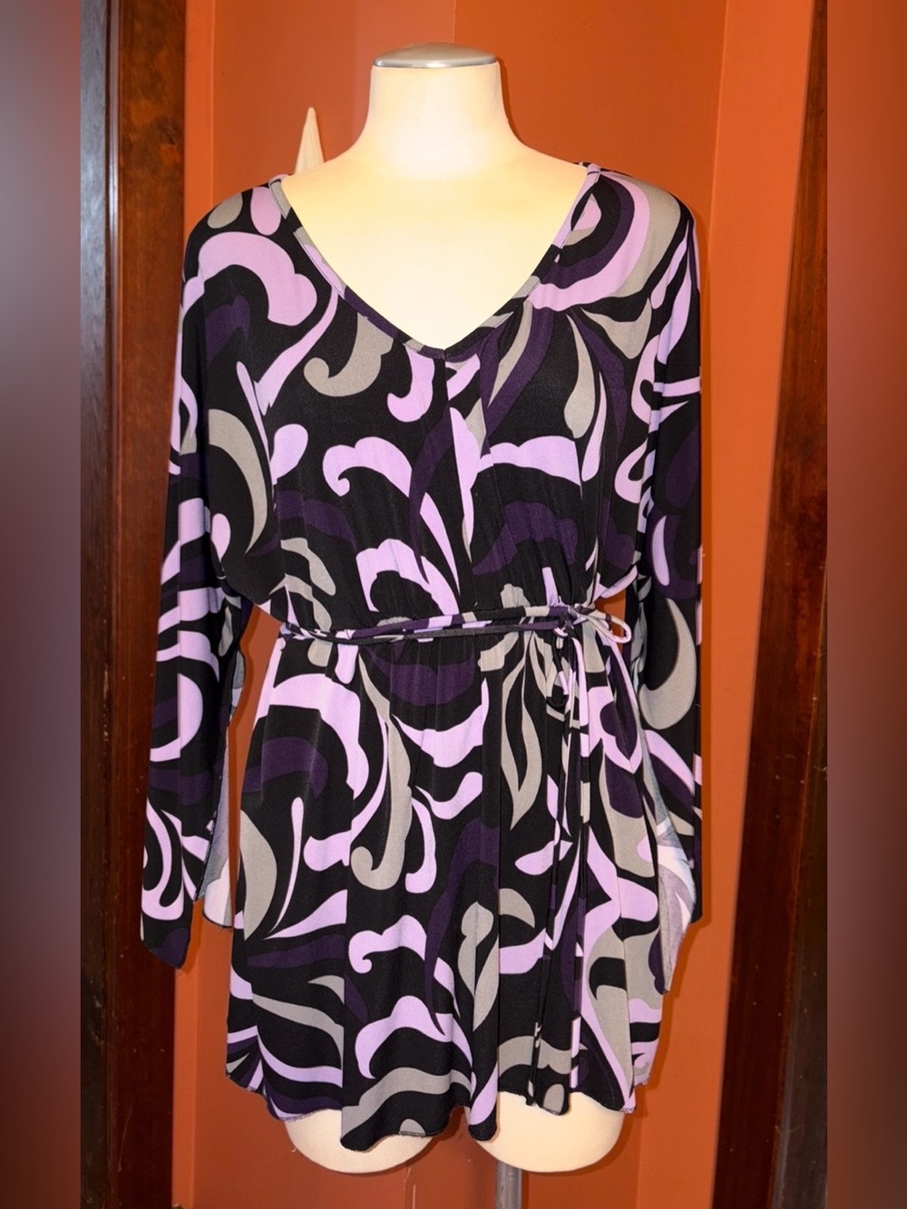 Studio 1940 Y2K 2000’s waist cinched Abstract Top